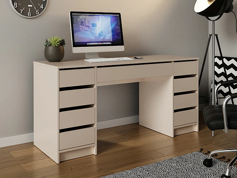 Bureau Comfivo 401, Avec tiroirs, 76x154x55cm, Beige