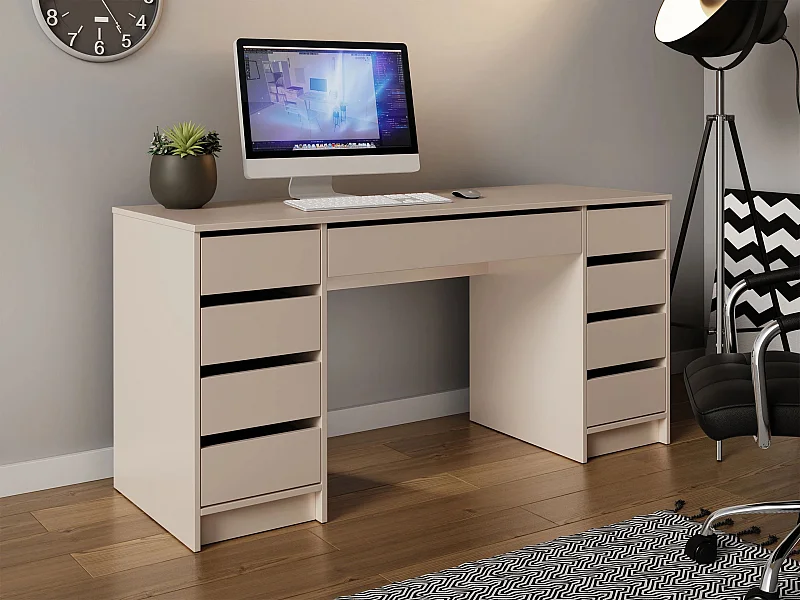Bureau Comfivo 401, Avec tiroirs, 76x154x55cm, Beige
