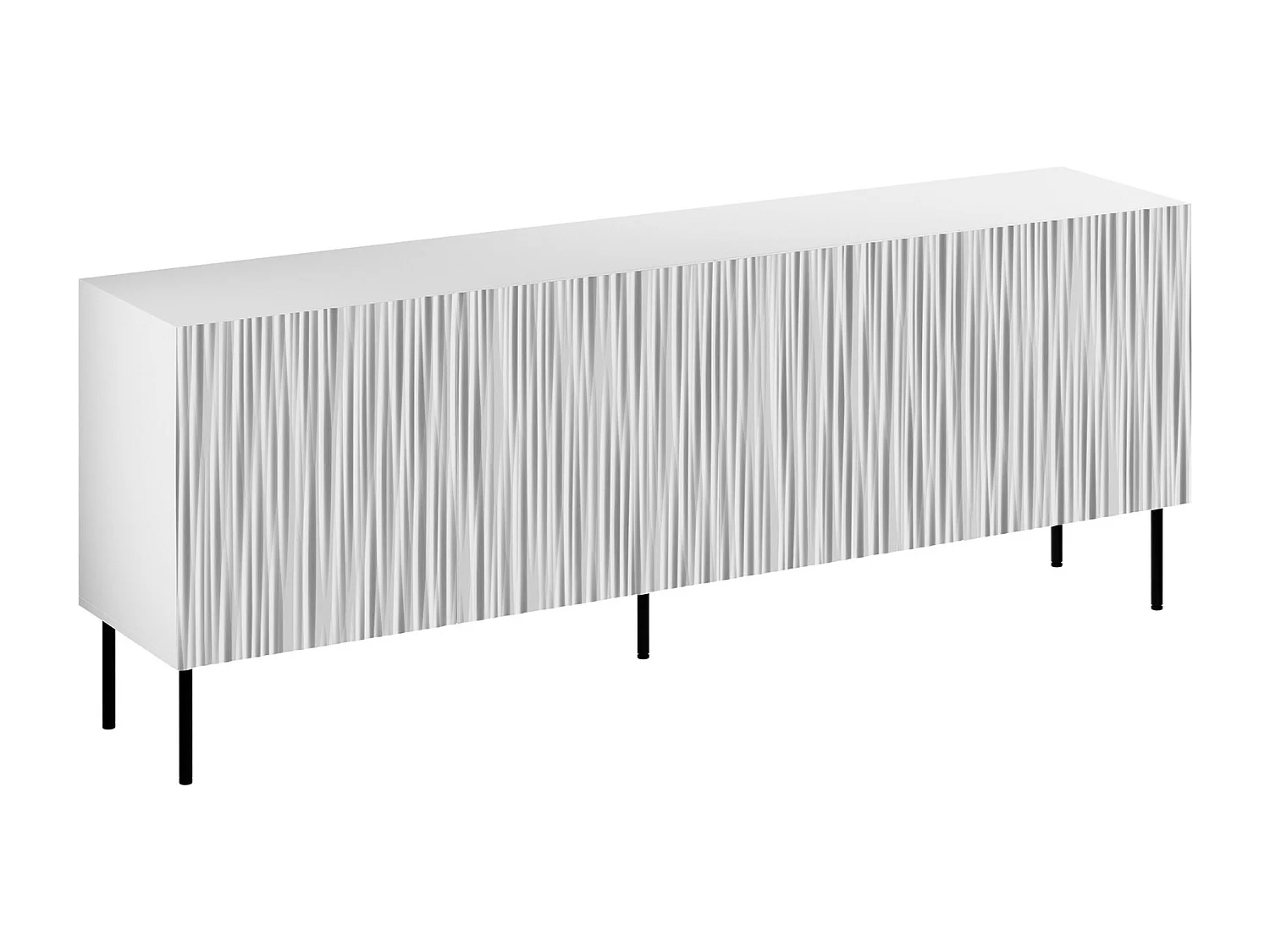 Buffet Lorelbo 101, Noir|Blanc, 75x190cm, Le nombre de portes: 441cm, Stratifié|MDF