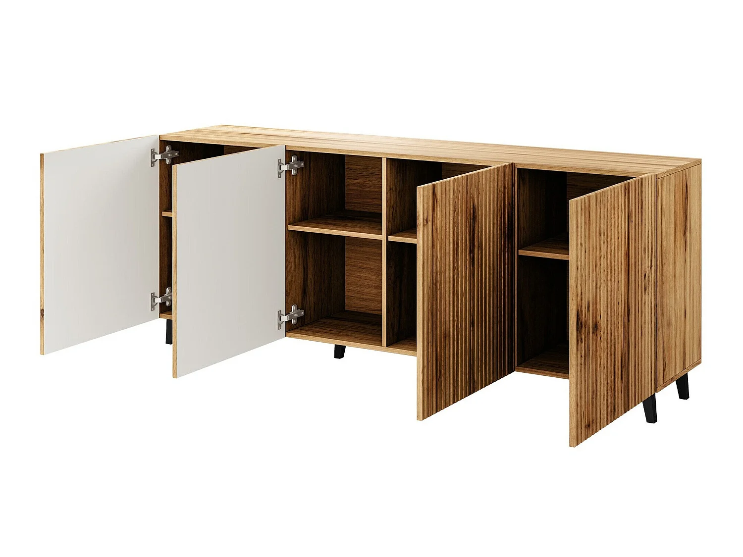 Aparador Comes, Número de puertas: 4, Aglomerado laminado, 8x20x4cm
