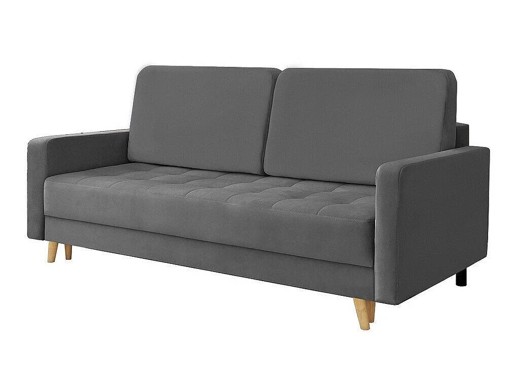 Canapé convertible 3 places en tissu gris INDEPENDENCE
