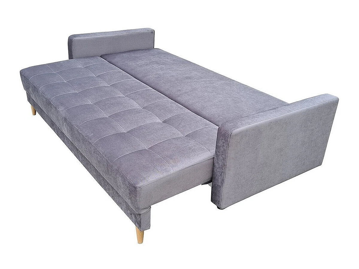Canapé convertible 3 places en tissu gris INDEPENDENCE