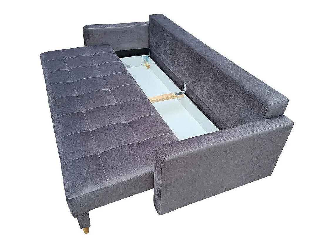 Canapé convertible 3 places en tissu gris INDEPENDENCE