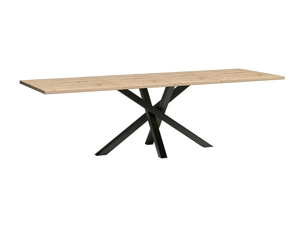 Table Stanton 146, Chêne Artisan|Noir, 75x90x160cm, Disponible, Stratifié, Métal
