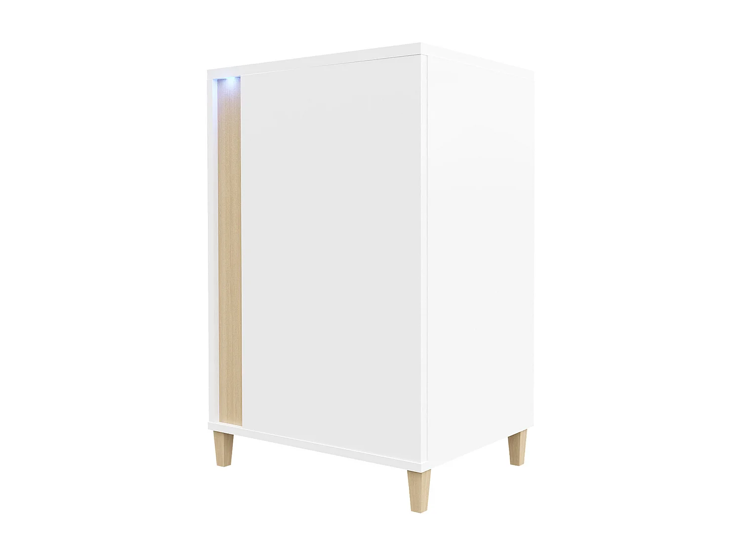 Buffet Livseri 100, Clair bois|Blanc brillant|Blanc, 88x52cm, Le nombre de portes: 140cm