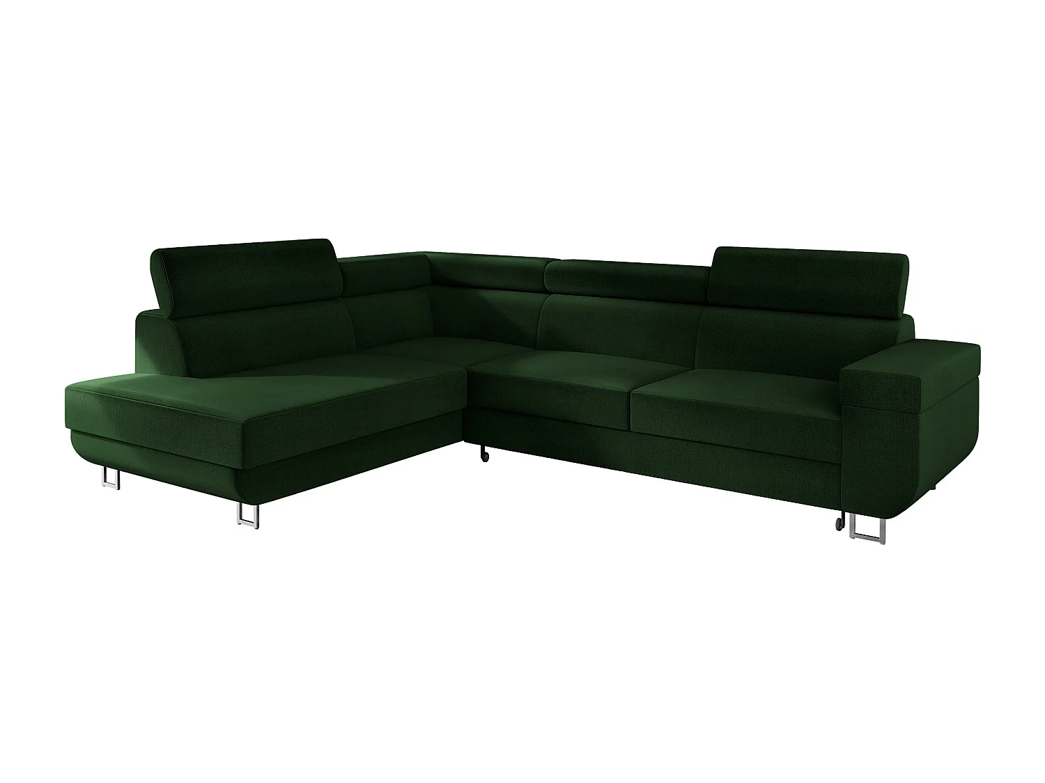 Sofá rinconero Comfivo Liberta, Verde, Función de descanso, Almacenaje, 253x188x71cm