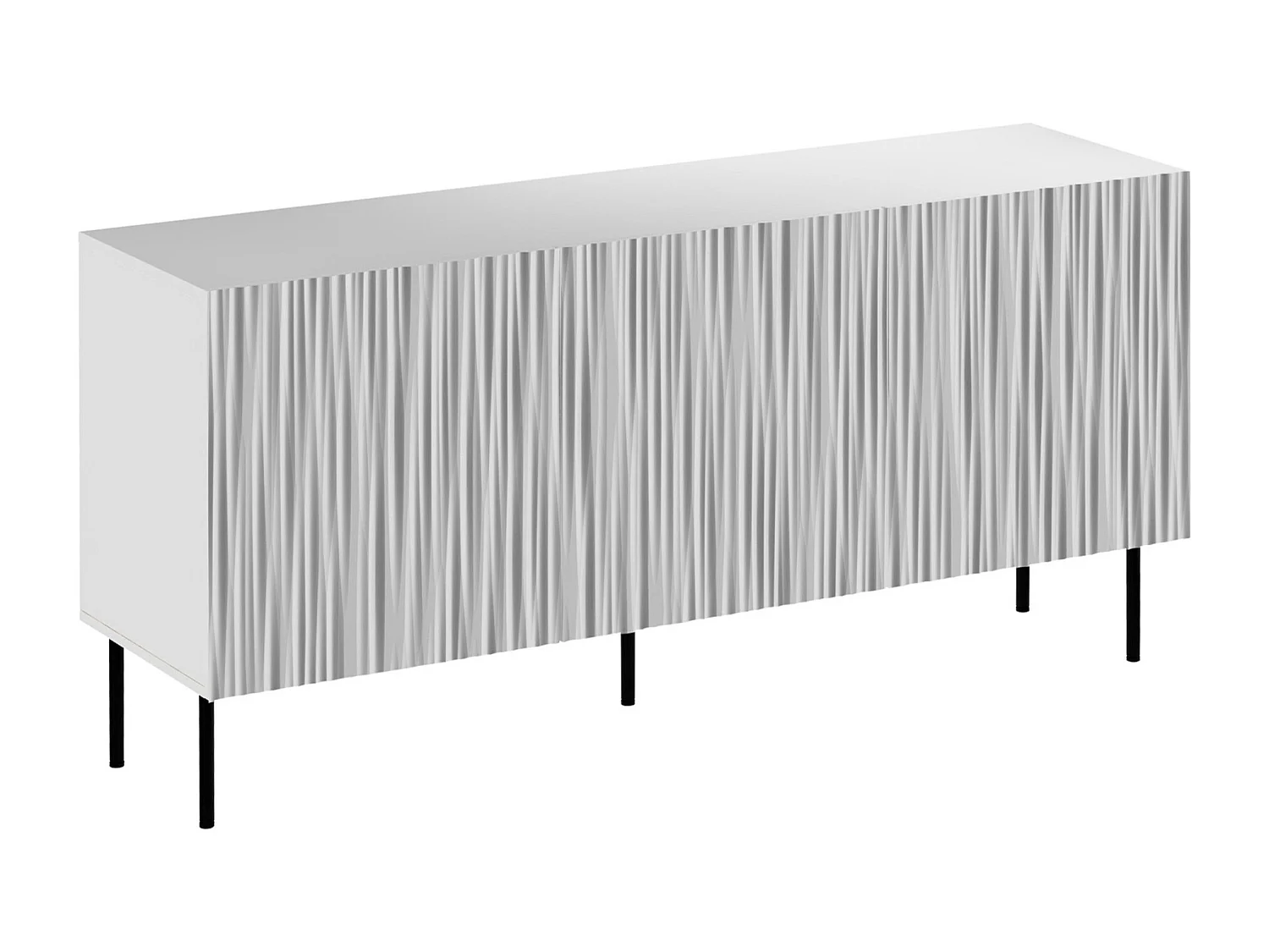 Buffet Lorelbo 100, Noir|Blanc, 75x152cm, Le nombre de portes: 343cm, MDF|Stratifié
