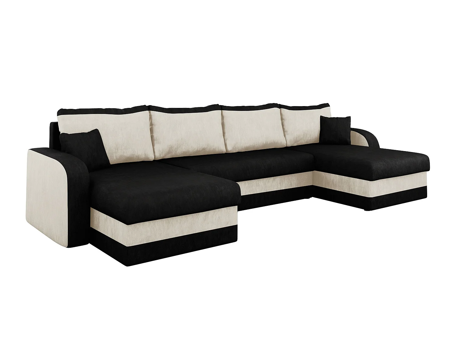 Sofá rinconero Comfivo Melissa IV, Negro, Función de descanso
