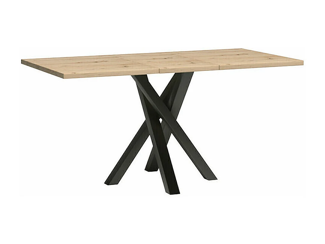Table Venmava 112, Chêne Artisan|Noir, 75x80x120cm, Disponible, Stratifié, Métal