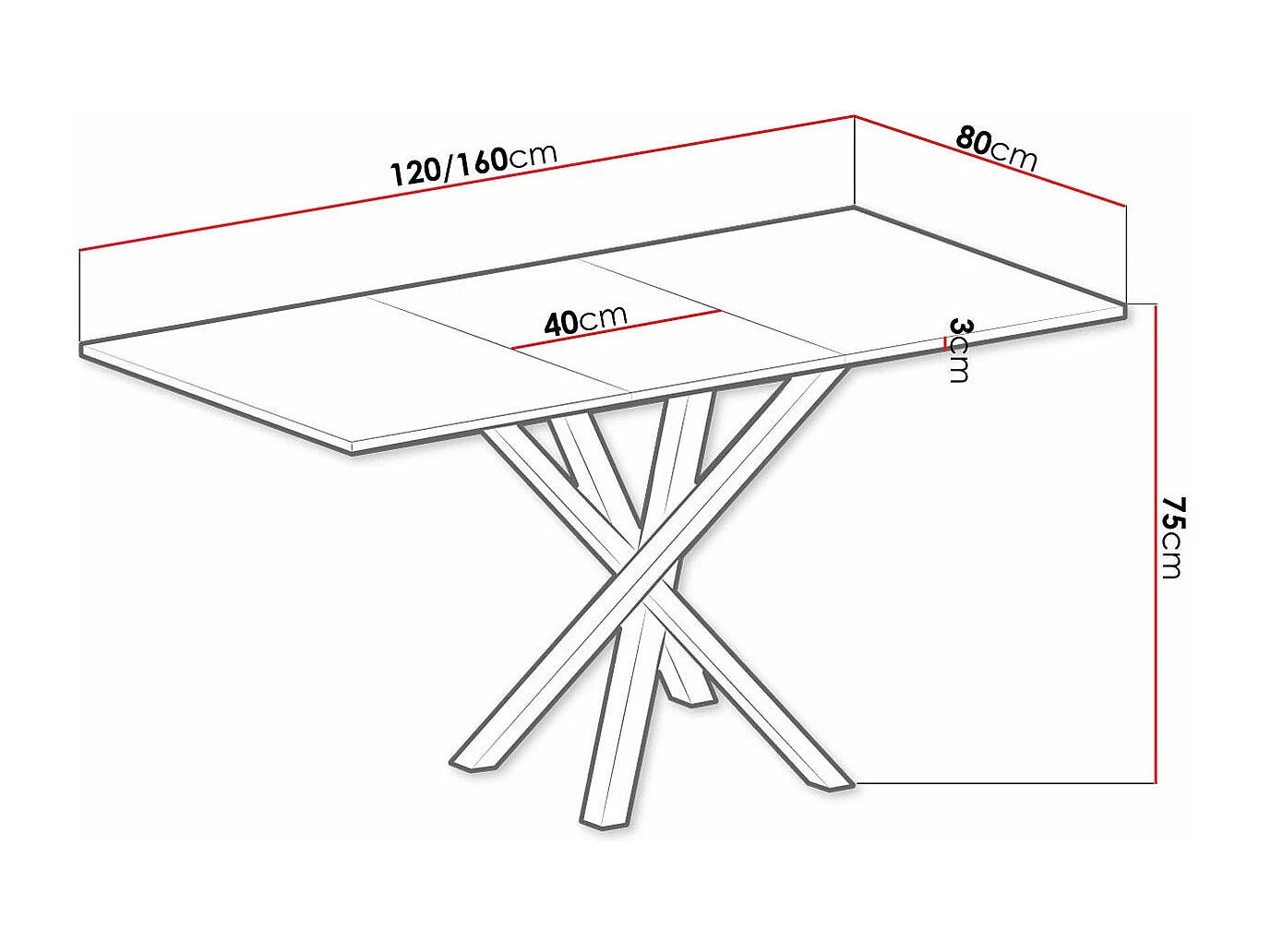 Table Venmava 112, Chêne Artisan|Noir, 75x80x120cm, Disponible, Stratifié, Métal