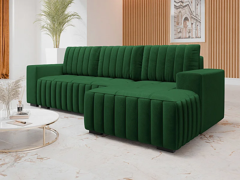 Canapé d'angle Columbus 154, Vert, Disponible, 240x140x85cm