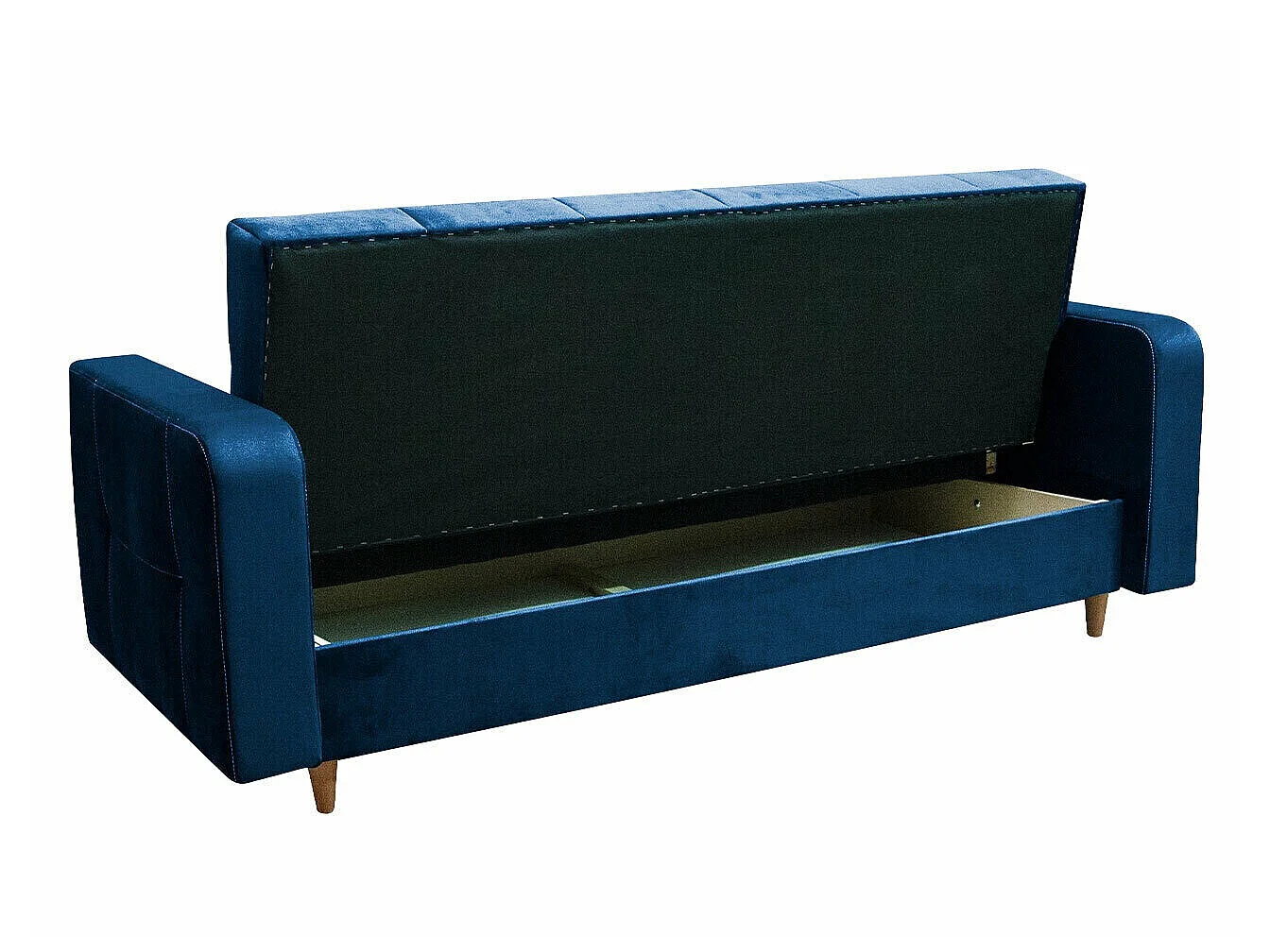 Canapé convertible clic-clac 2 places en tissu marron EDINBURG 98x223x93 cm