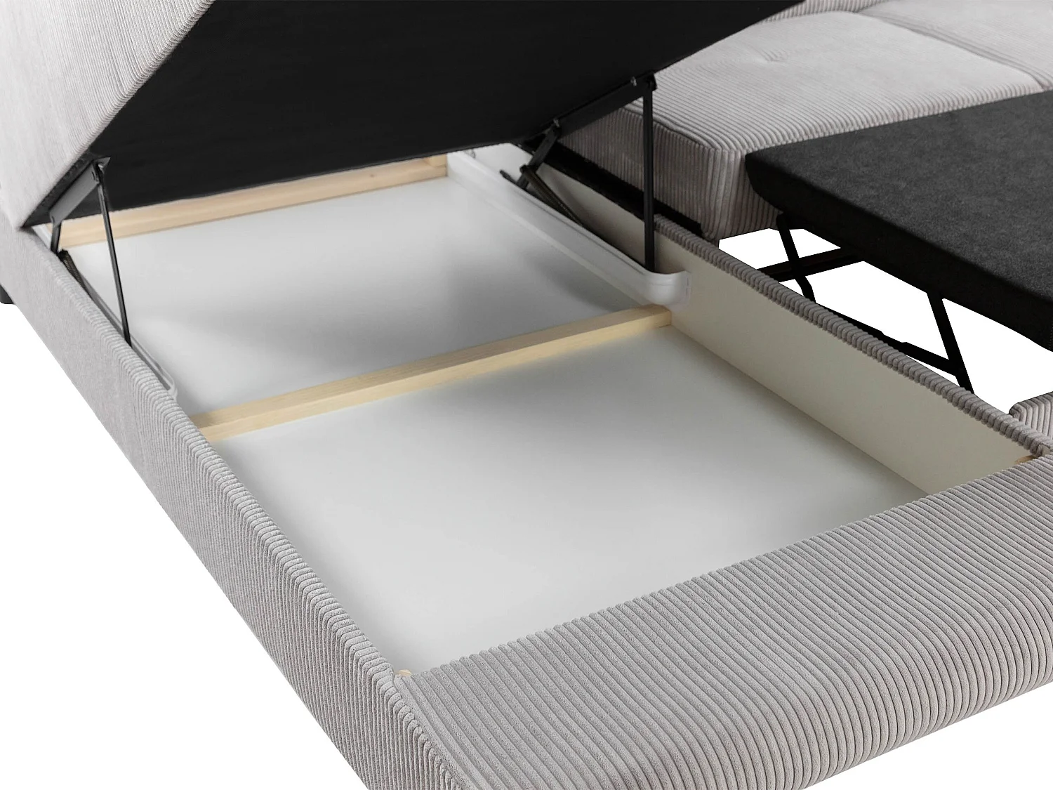 Canapé d'angle 5 places en tissu gris COMFIVO