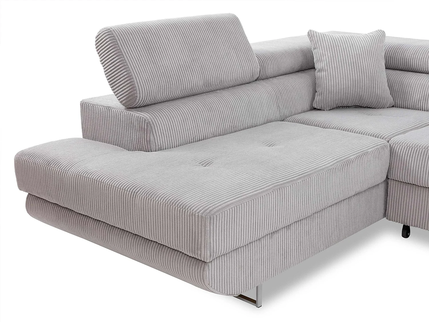 Canapé d'angle 5 places en tissu gris COMFIVO