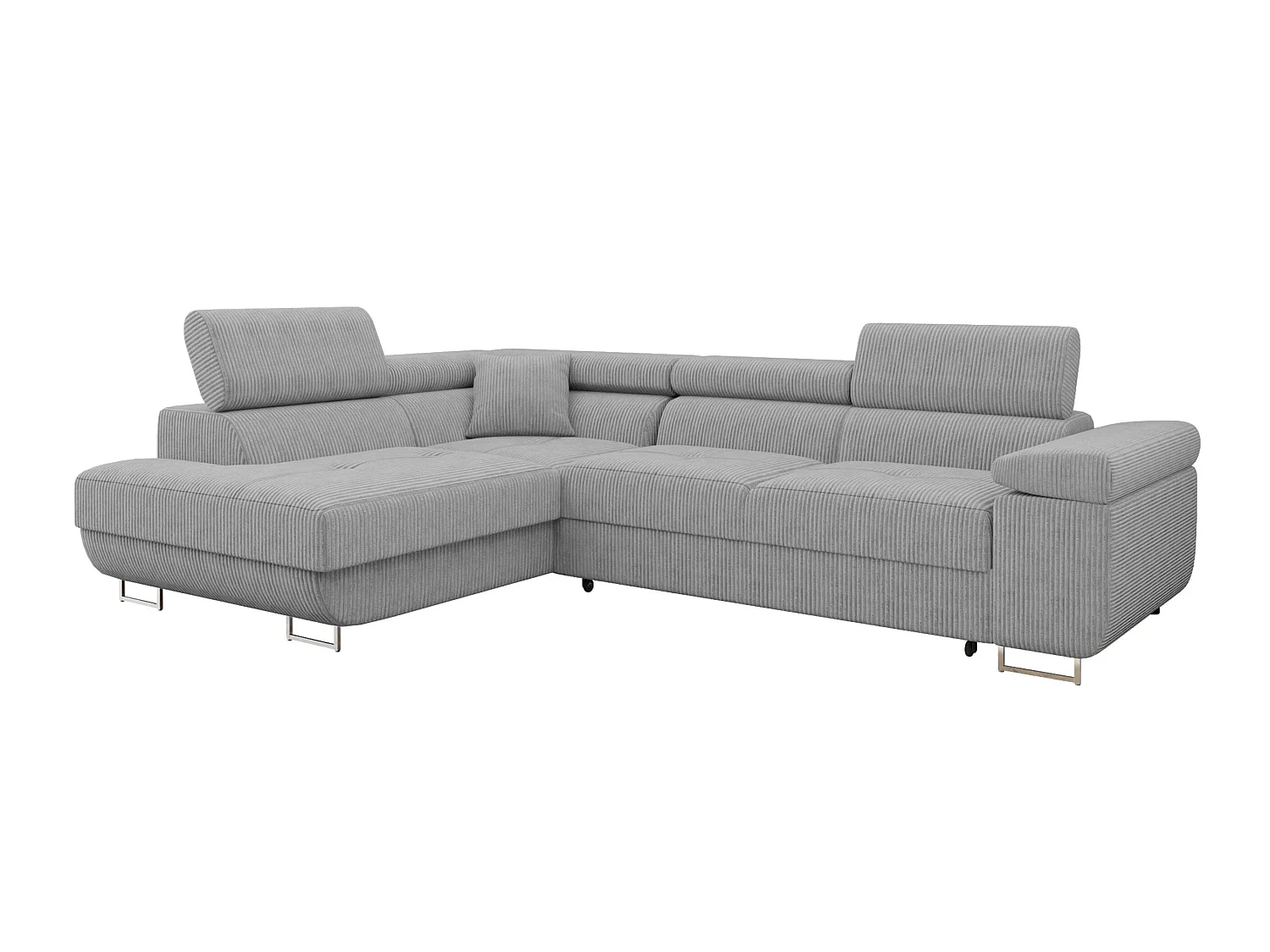 Canapé d'angle 5 places en tissu gris COMFIVO