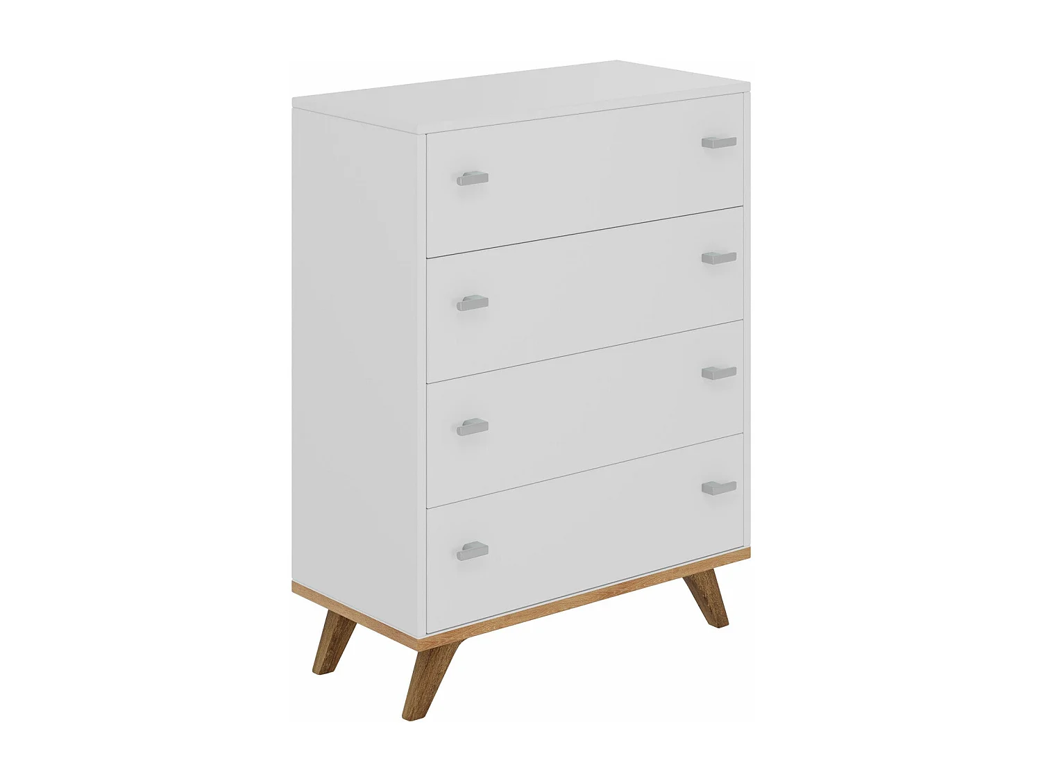 Commode Levtena 101, Chêne doré artisanal|Blanc, Avec tiroirs, Nombre de tiroirs: 4, 92cm