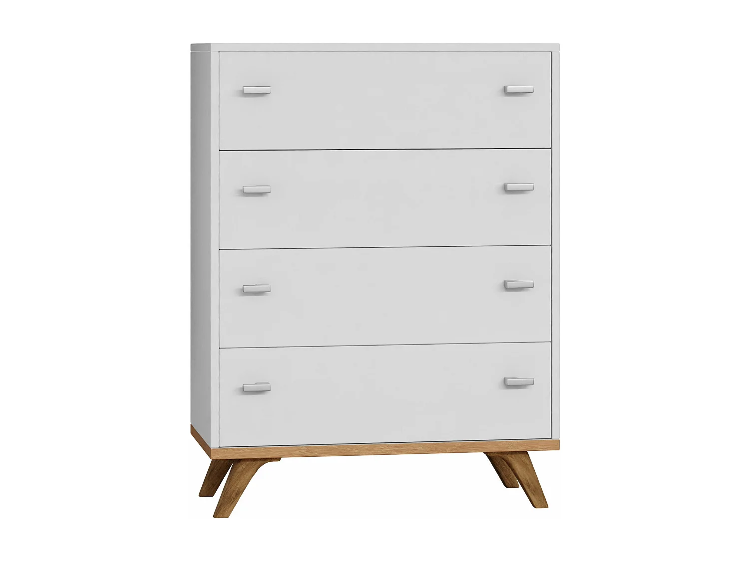 Commode Levtena 101, Chêne doré artisanal|Blanc, Avec tiroirs, Nombre de tiroirs: 4, 92cm