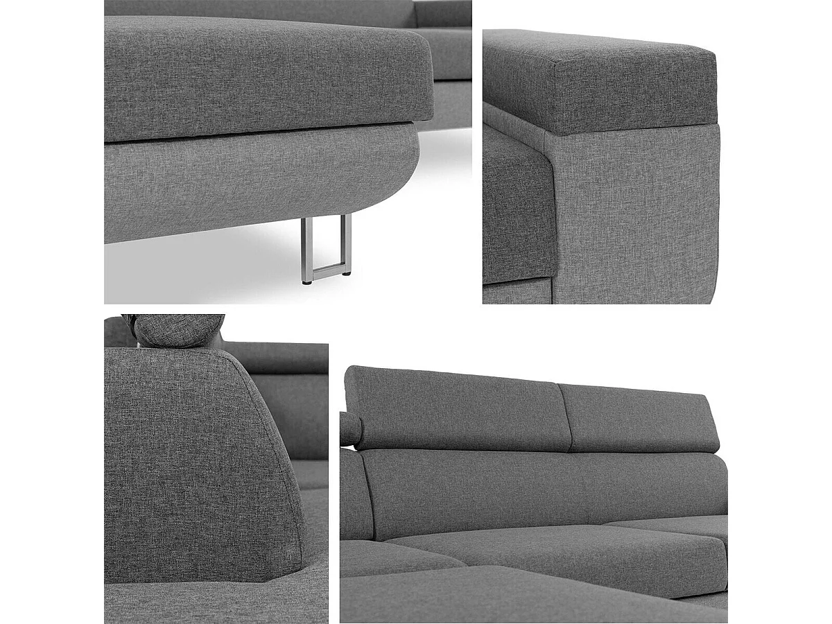 Canapé d'angle Comfivo 306, Rose, Disponible, 253x188x71cm