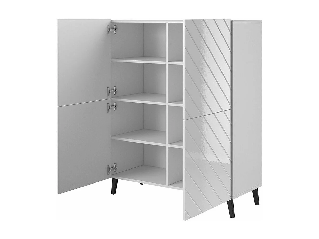 Buffet Charlotte 179, Noir brillant|Noir, 122x101cm, Le nombre de portes: 440cm