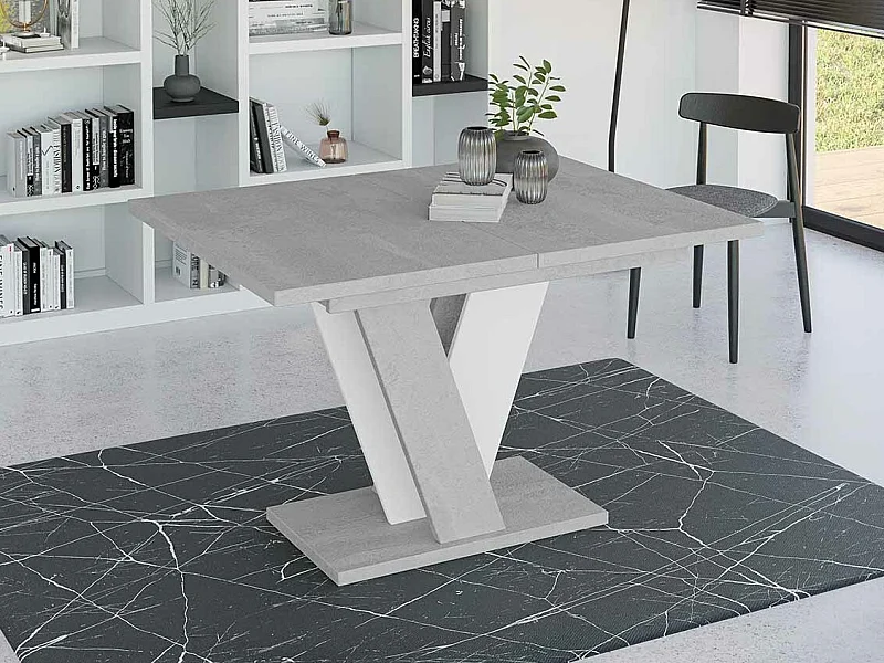 Table Goodyear 125, Blanc|Gris, 75x90x120cm, Disponible, Stratifié