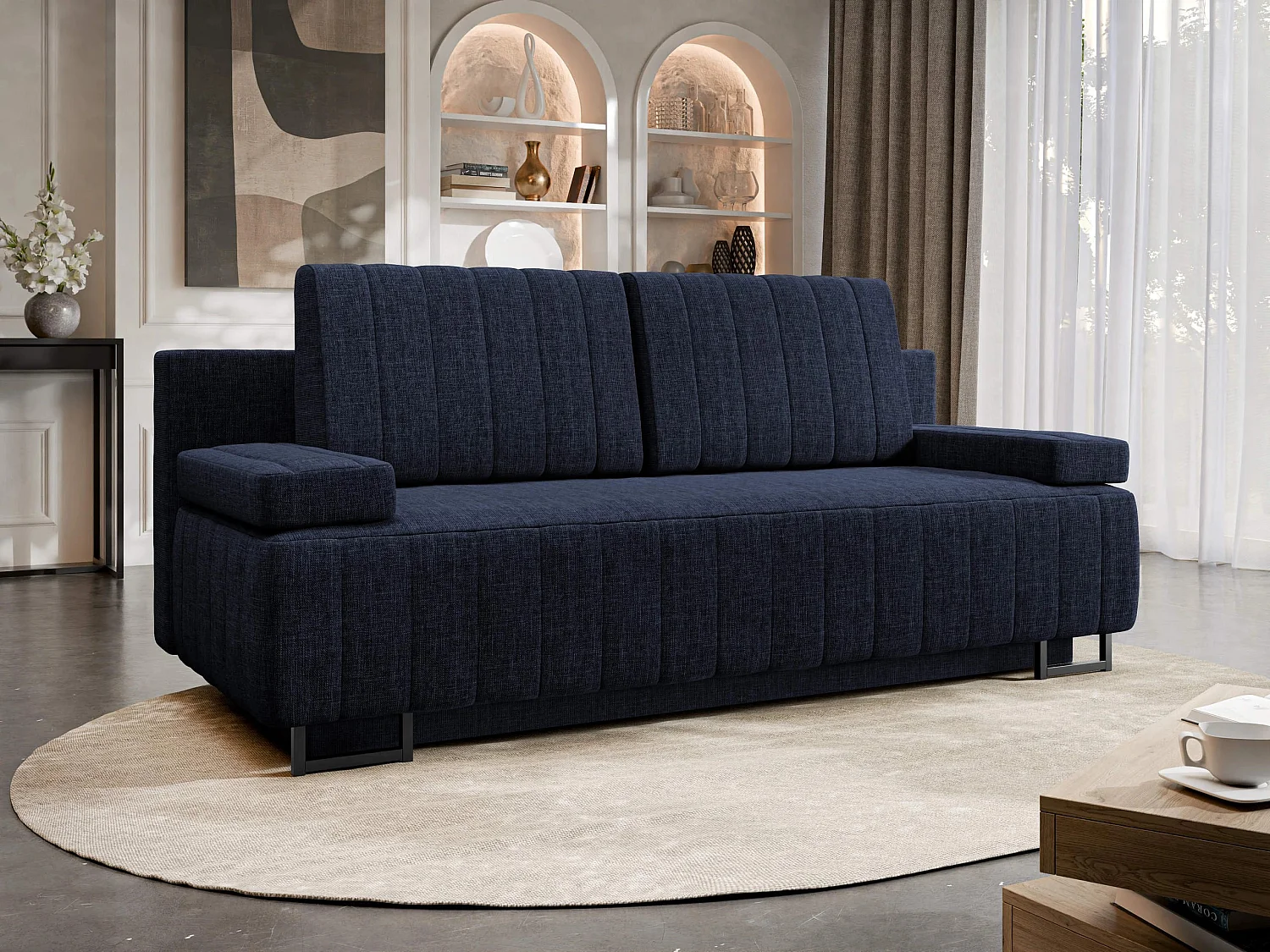 Canapé convertible Columbus 152, Disponible, 90x200x90cm, Mobilier déjà assemblé