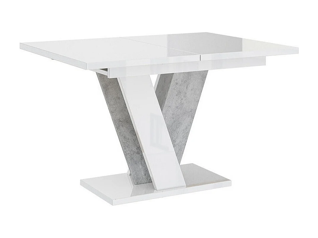 Table Goodyear 125, Gris|Blanc brillant, 75x90x120cm, Disponible, Stratifié