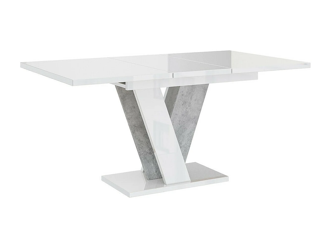 Table Goodyear 125, Gris|Blanc brillant, 75x90x120cm, Disponible, Stratifié