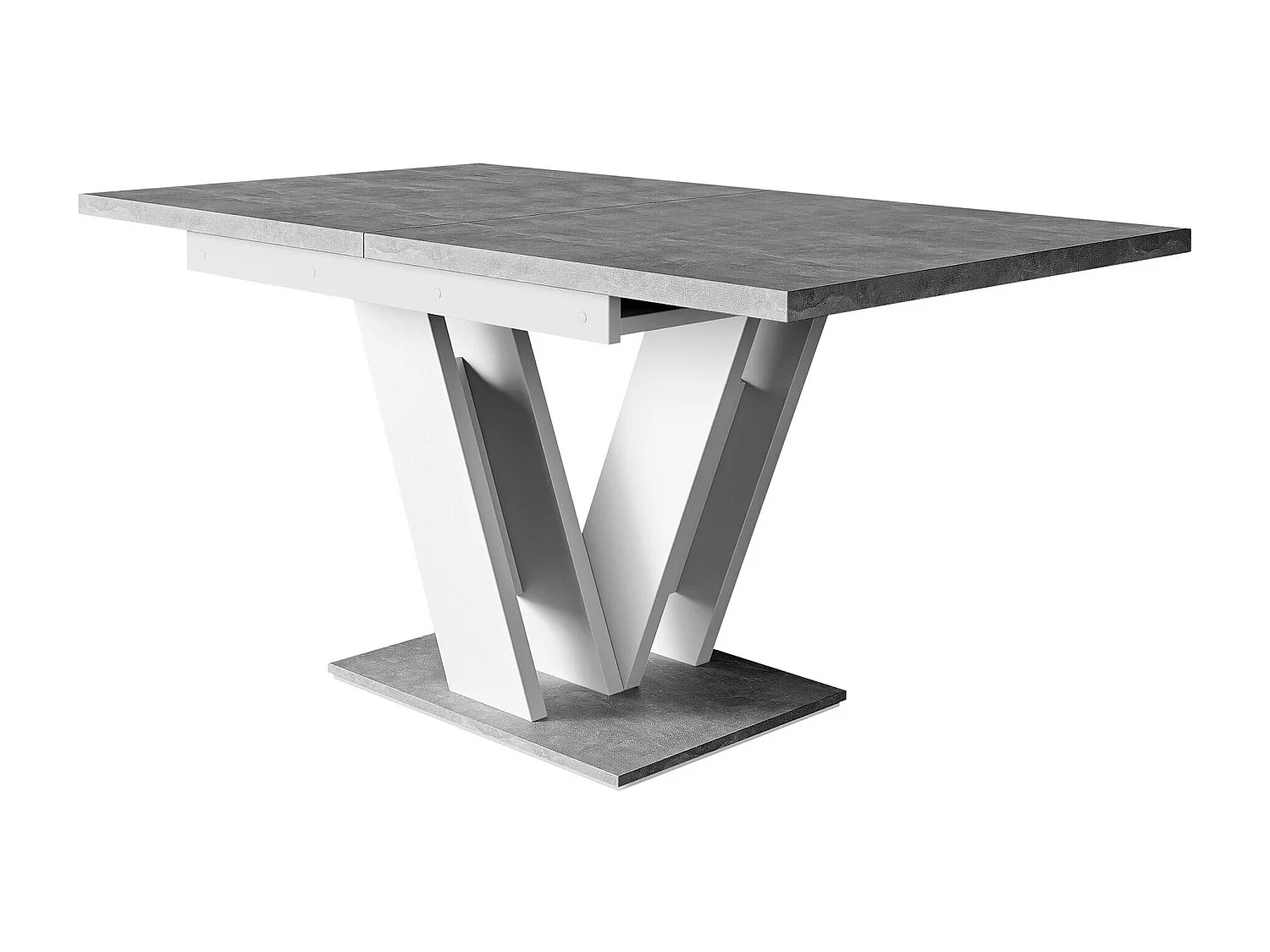 Table Goodyear 104, Béton|Blanc, 76x80x120cm, Disponible, Stratifié