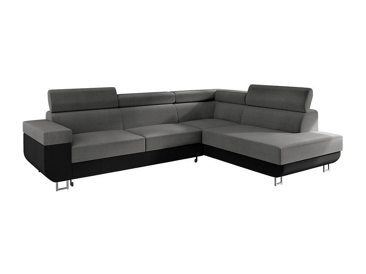 Canapé d'angle Comfivo 306, Gris, Disponible, 253x188x71cm