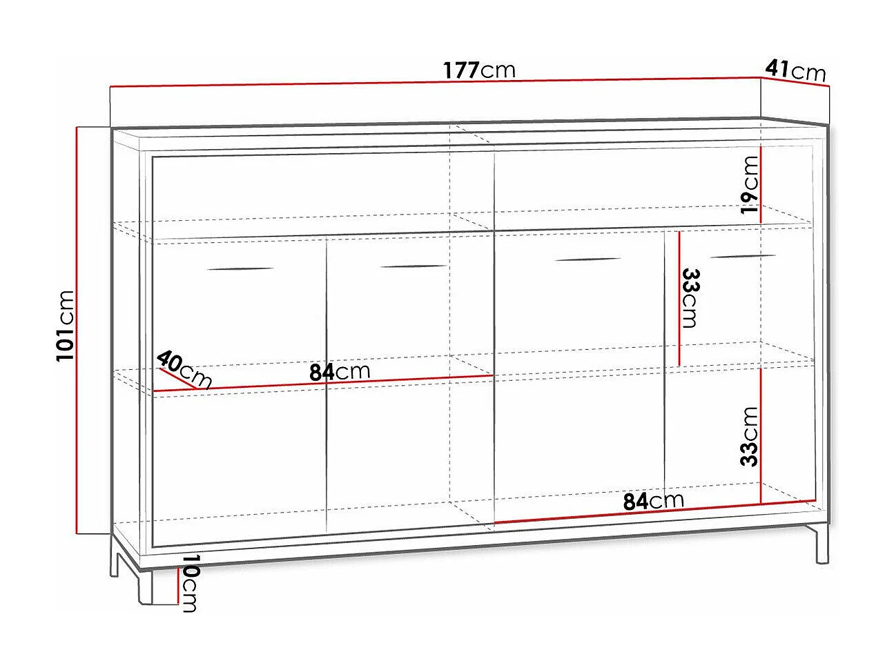 Commode Etrmoni 105, Clair bois|Chêne, Tiroirs et portes, Nombre de tiroirs: 2, 101x177cm