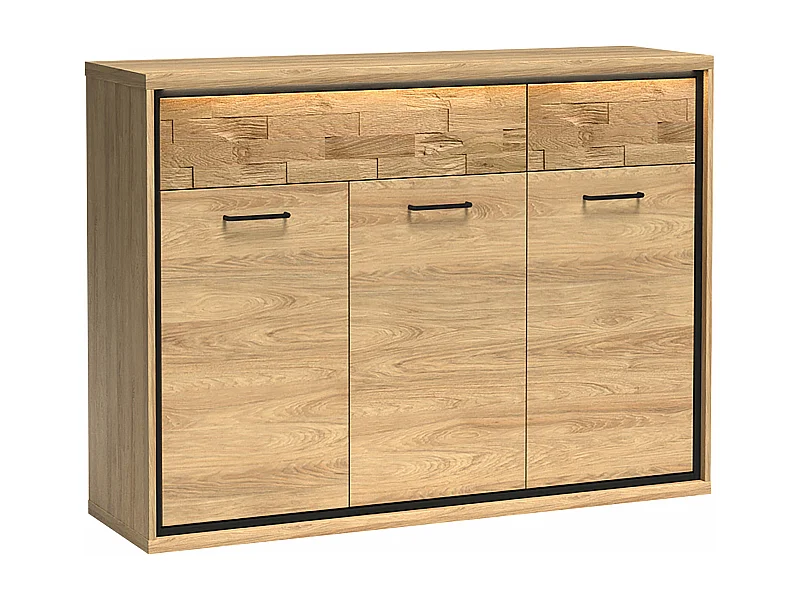 Commode Etrmoni 104, Clair bois|Chêne, Tiroirs et portes, Nombre de tiroirs: 2, 101x135cm