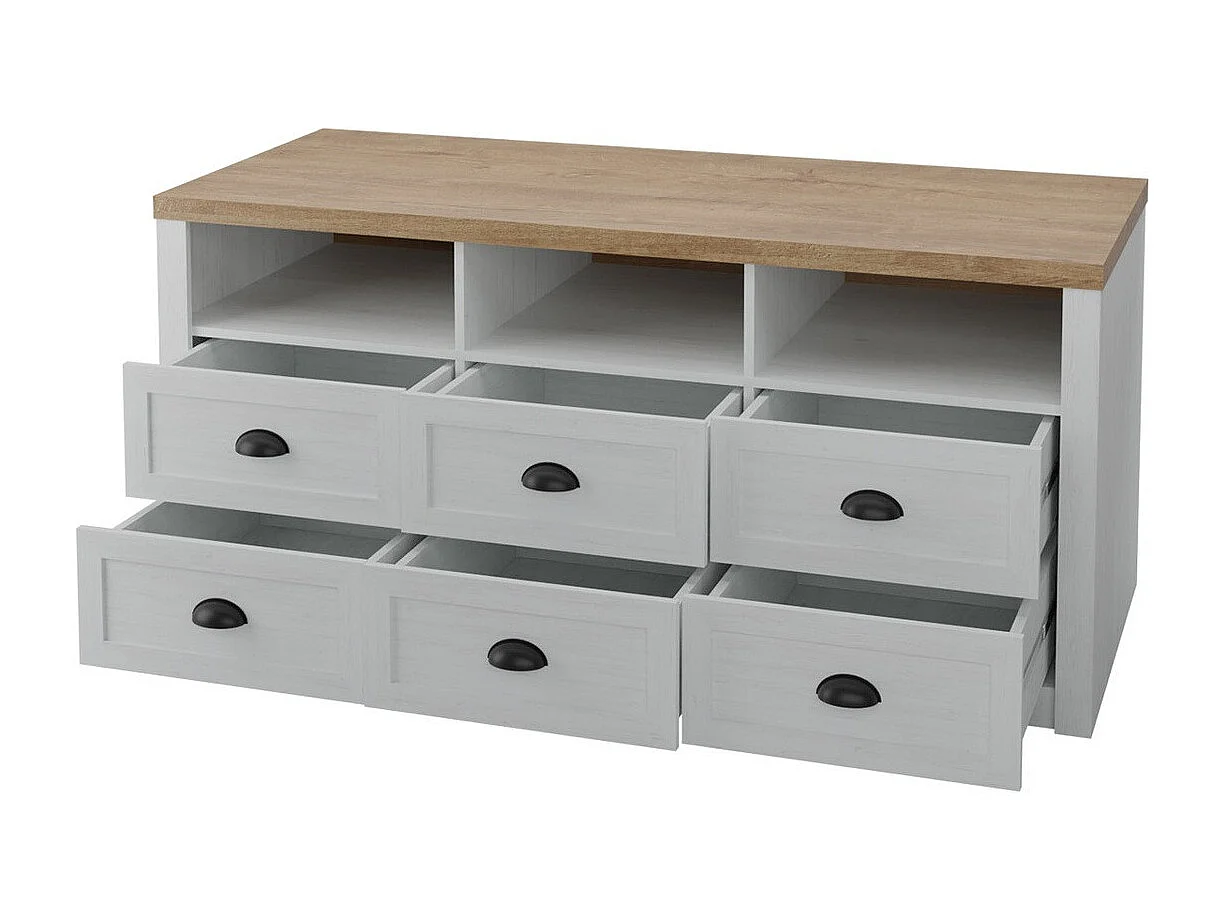 Commode Ferdore 104, Pin Anderson|Chêne de Lefkas, Avec tiroirs, Nombre de tiroirs: 6,