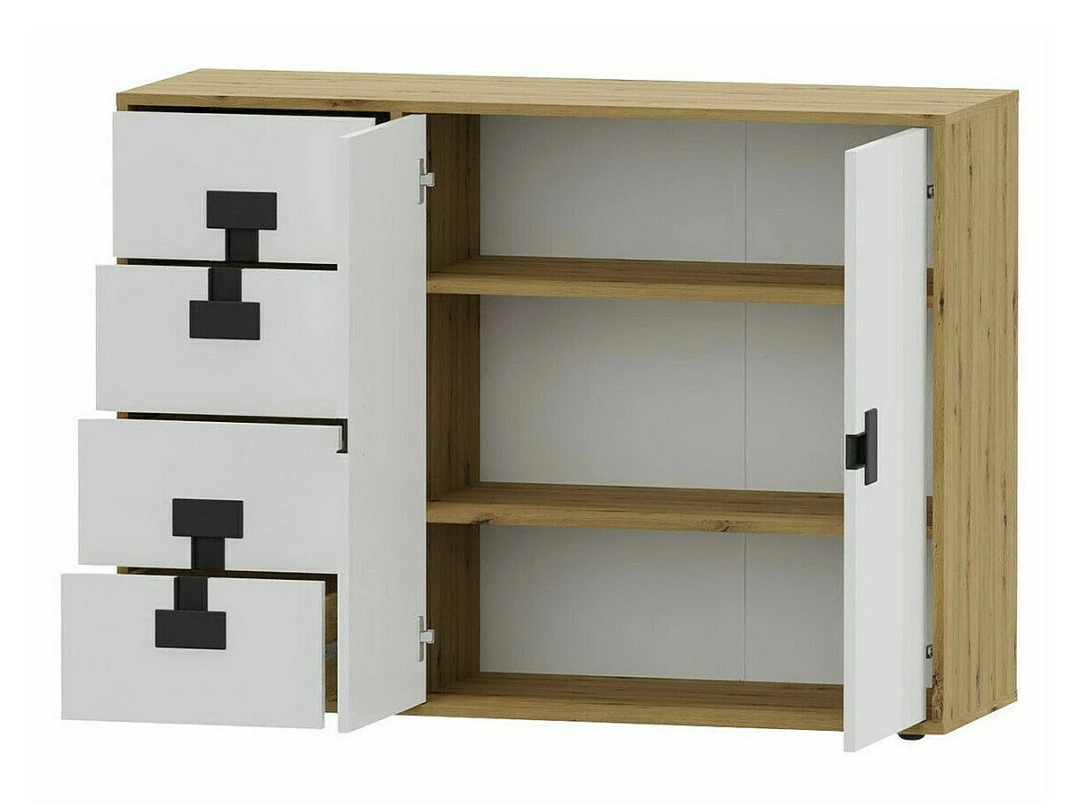Cómoda Florevi 102, Con cajones y puertas, Número de cajones: 4