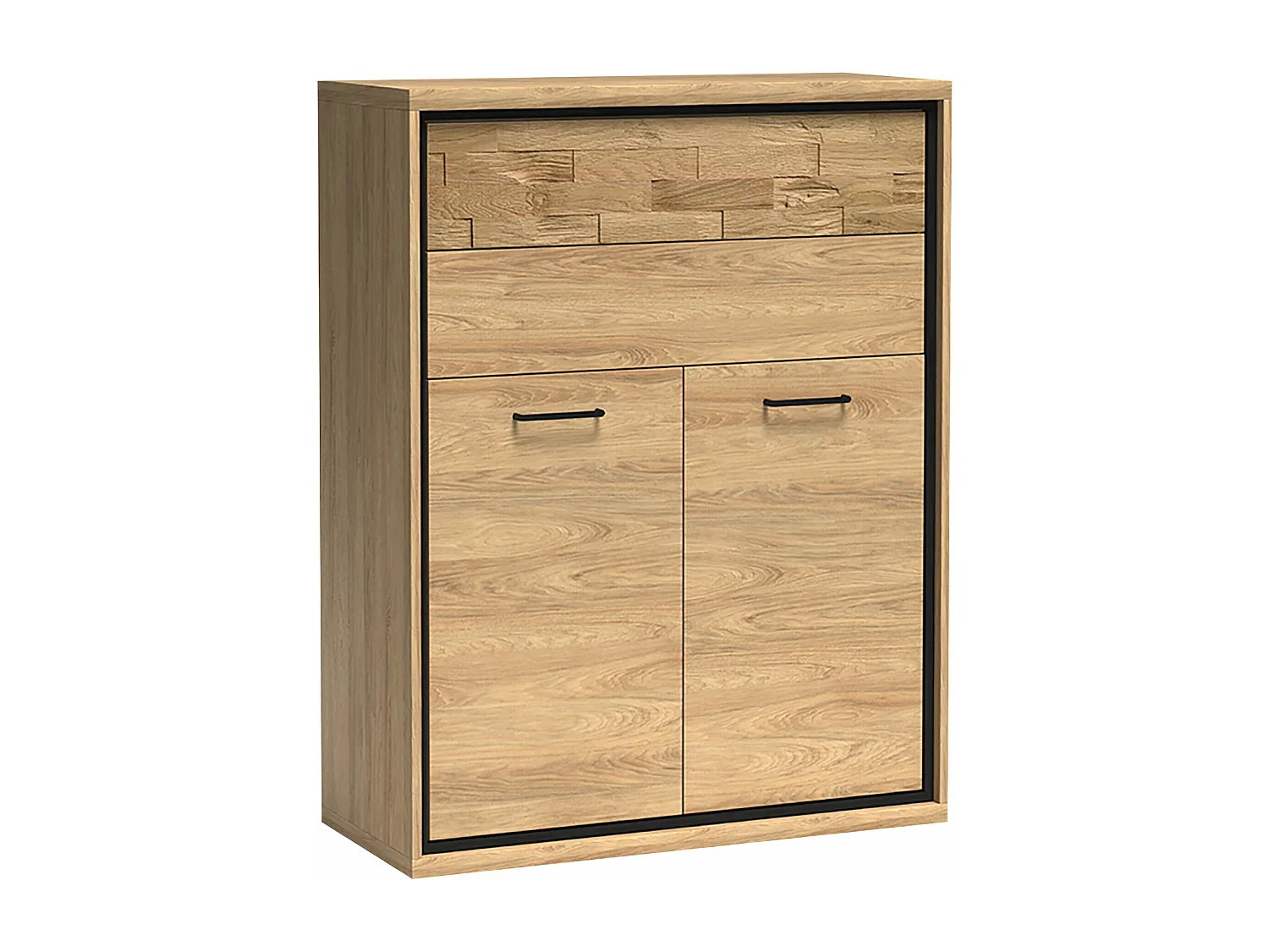 Commode Etrmoni 103, Clair bois|Chêne, Tiroirs et portes, Nombre de tiroirs: 2, 120x92cm