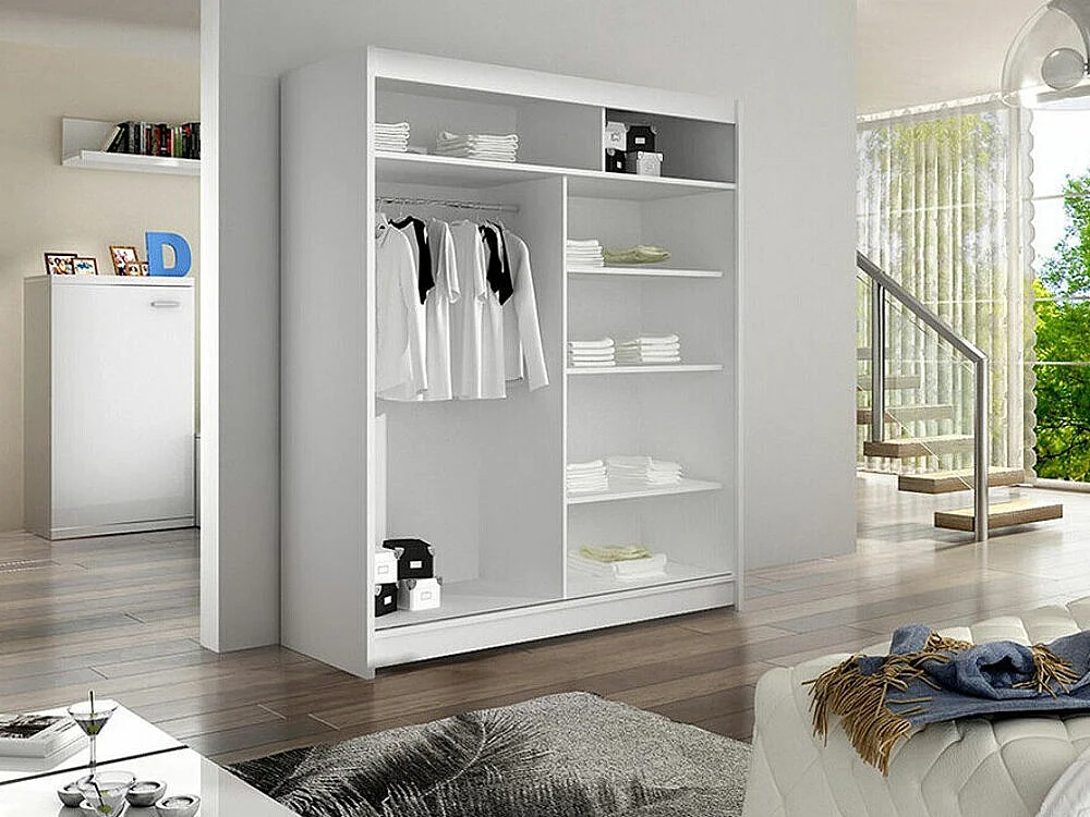 Armoire Closico 148, Chêne Artisan|Noir, 200x120x58cm, Portes d'armoire: Coulissantes