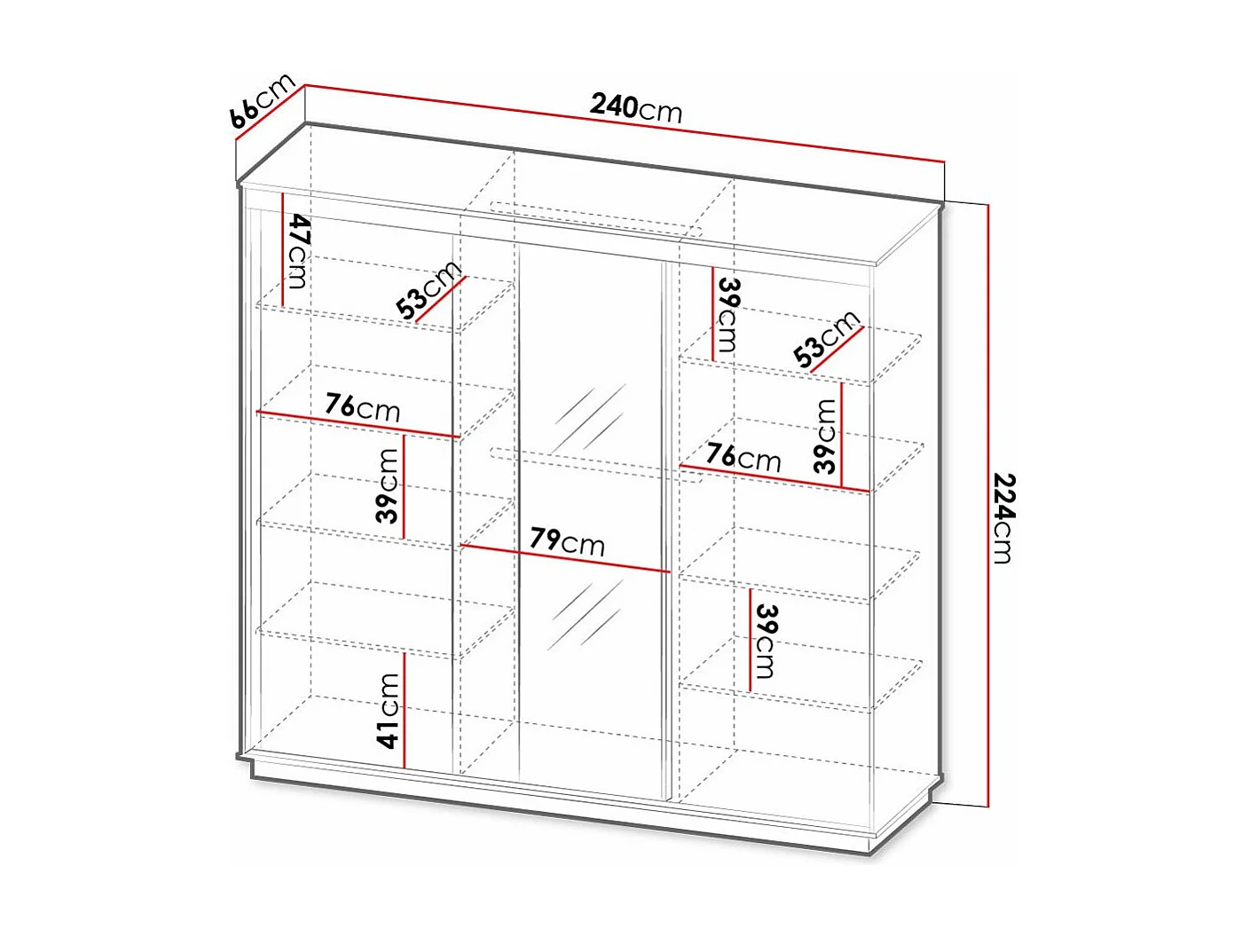 Armoire Tenodeu 123, Chêne wotan|Noir, 224x240x66cm, Portes d'armoire: Coulissantes