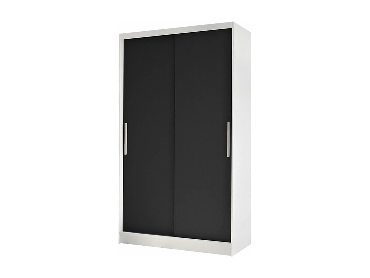 Armoire Closico 162, Noir|Blanc, 200x100x58cm, Portes d'armoire: Coulissantes