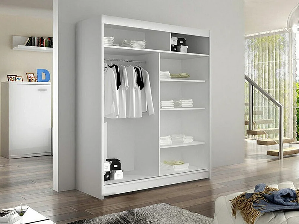 Armoire Closico 150, Chêne Artisan|Noir, 200x120x58cm, Portes d'armoire: Coulissantes