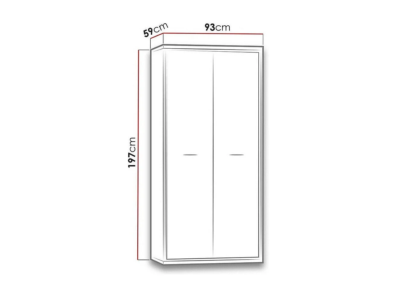 Armoire Etrmoni 100, Clair bois, 197x92x59cm, Portes d'armoire: Avec des charnières
