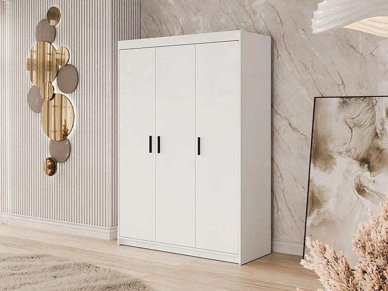 Armoire Novduni 101, Blanc, 191x133x53cm, Portes d'armoire: Avec des charnières