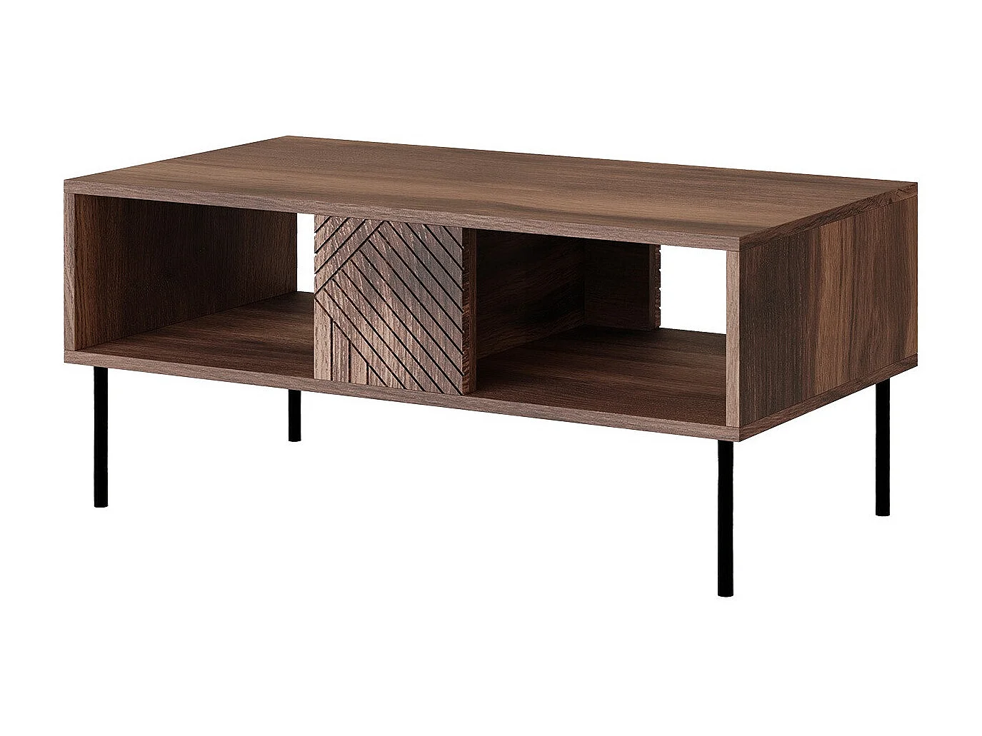 Table basse Venophu 103, Noyer, 46x55x100cm, Stratifié, Angulaire