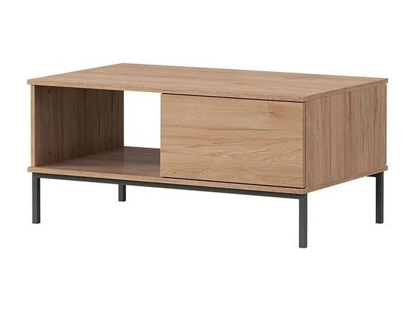 Table basse Lomsore 102, Clair bois, 47x60x100cm, Stratifié, Angulaire