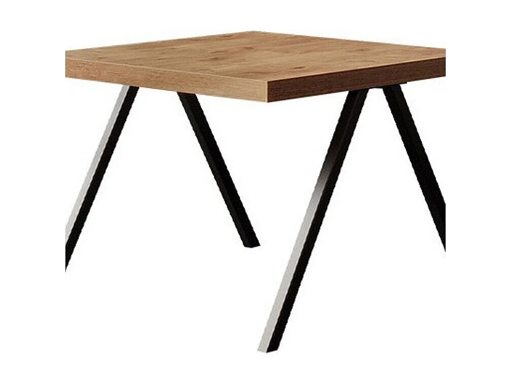 Table basse Germantown 110, Noir|Chêne lancelot, 44x60x60cm, Stratifié, Angulaire