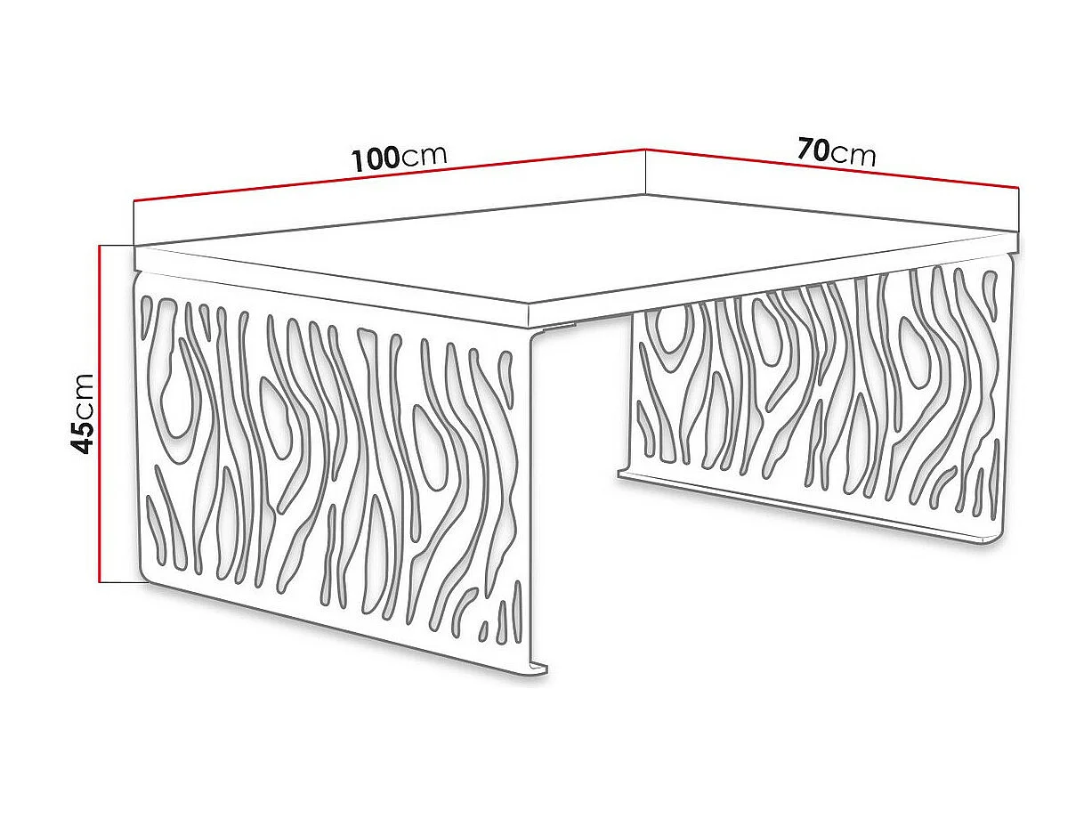 Table basse Germantown 108, Noir mat|Blanc brillant, 45x70x100cm, Stratifié, Angulaire