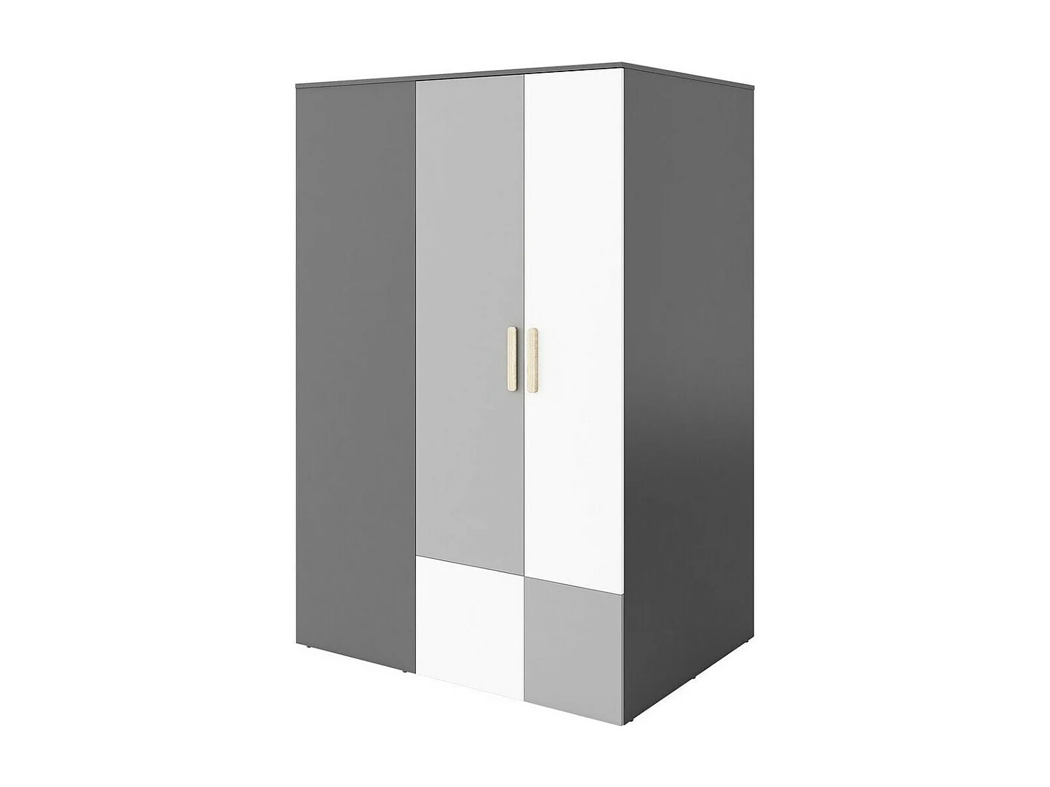 Armoire Veravie 101, Blanc|Gris clair|Graphite, 193x130x93cm