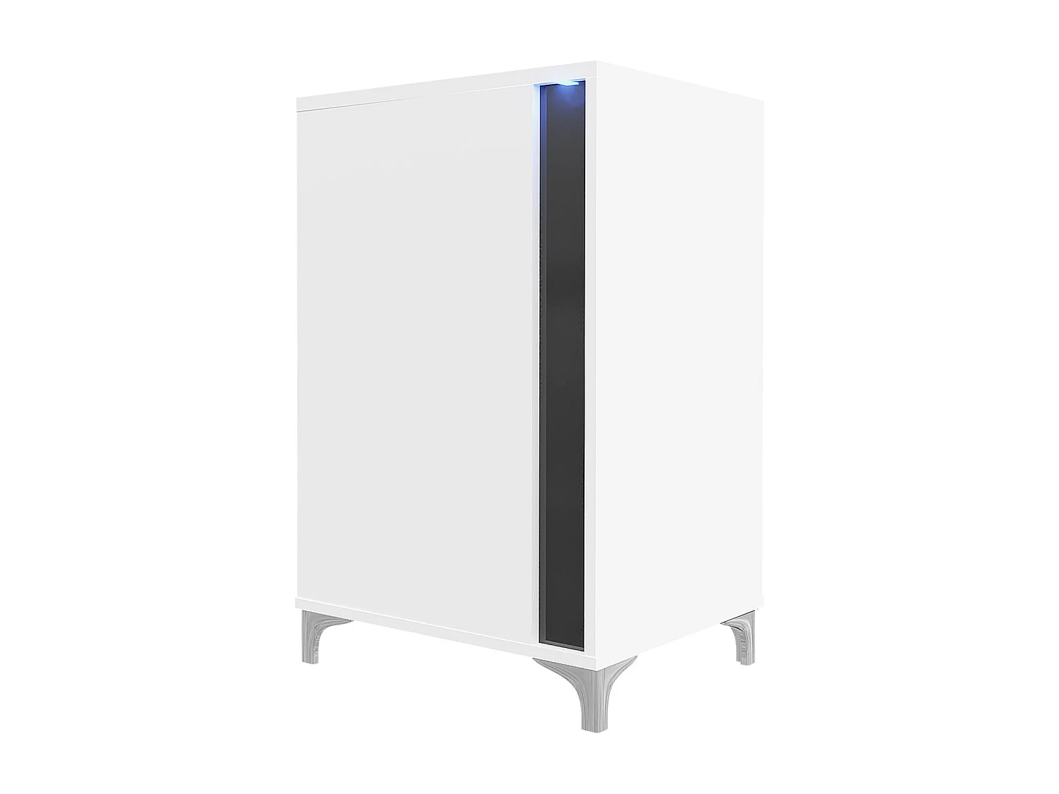 Buffet Livseri 101, Noir brillant|Blanc brillant|Blanc, 88x52cm, Le nombre de portes: 1