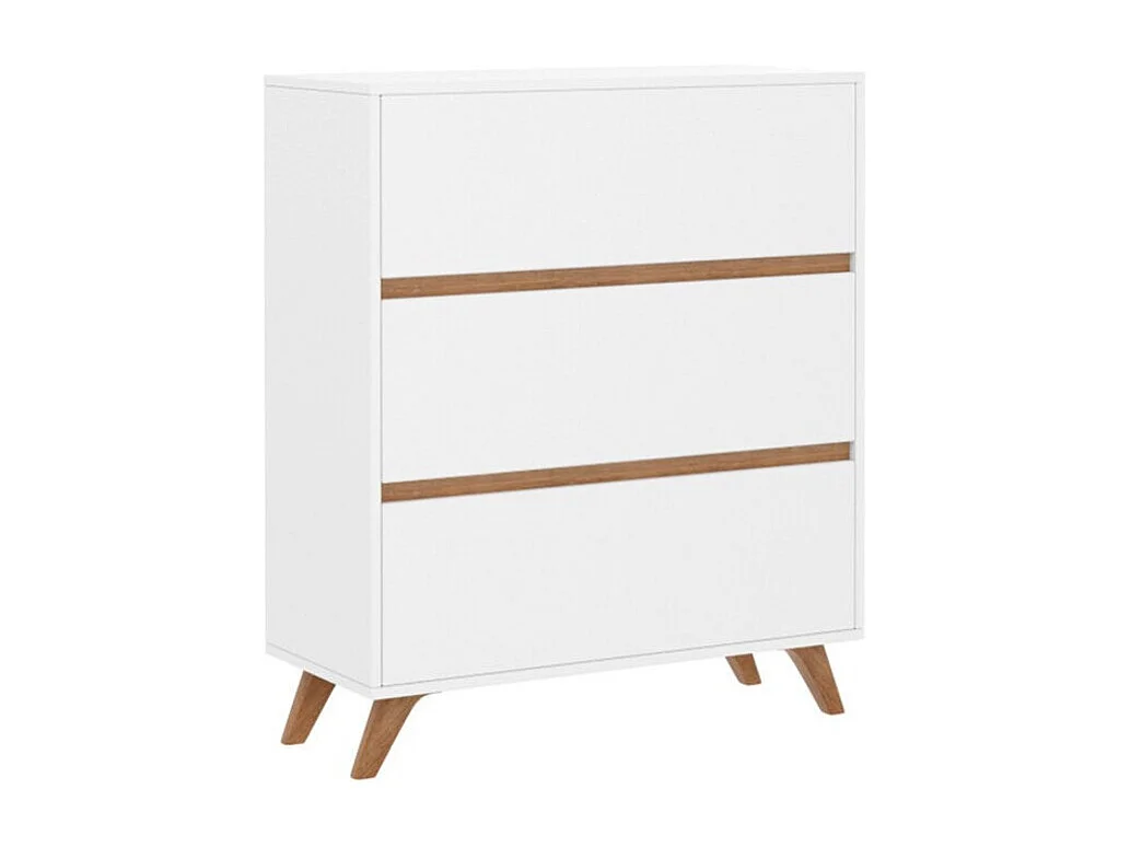 Commode Mavenoa 101, Chêne doré|Blanc, Avec tiroirs, Nombre de tiroirs: 3, 95x80x35cm
