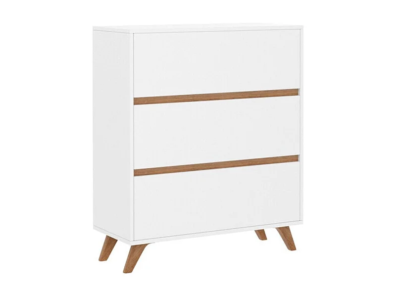 Commode Mavenoa 101, Chêne doré|Blanc, Avec tiroirs, Nombre de tiroirs: 3, 95x80x35cm