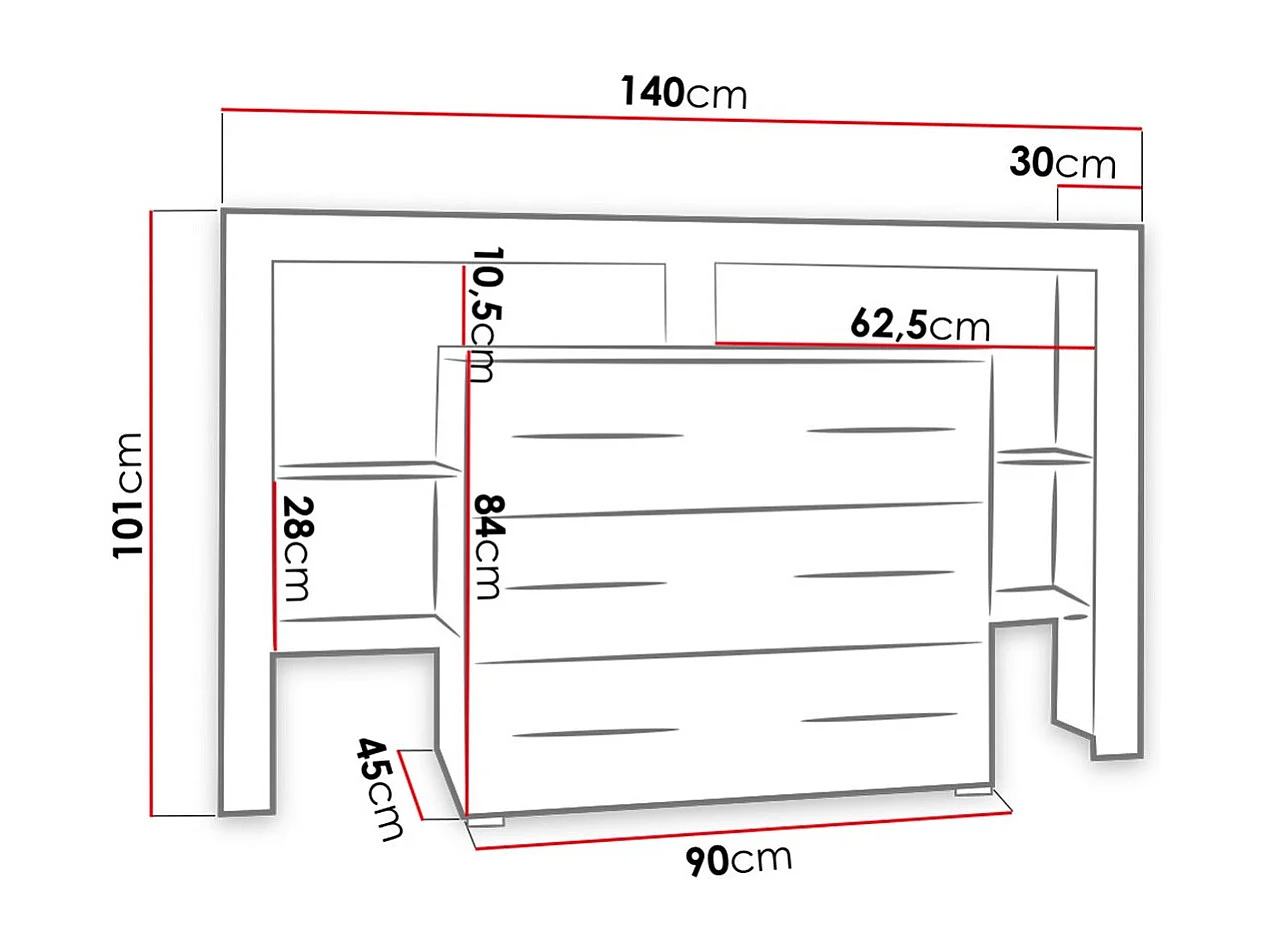 Commode Nashville 108, Noir brillant|Blanc, Avec tiroirs, Nombre de tiroirs: 3, 101x140cm
