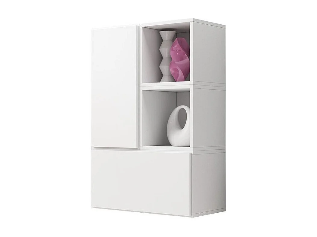 Ensemble d'armoires Corbele 122, Blanc, 114x75x39cm, MDF|Stratifié